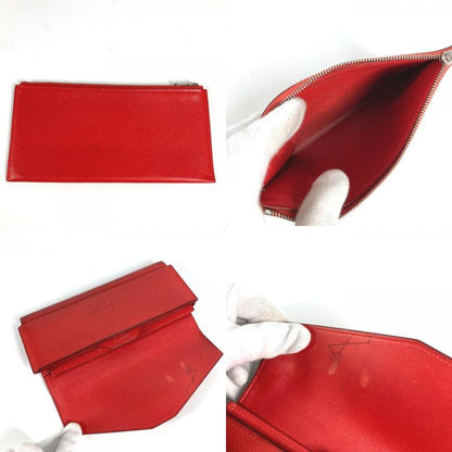 Hermes Wallet Passan Long Leather Red