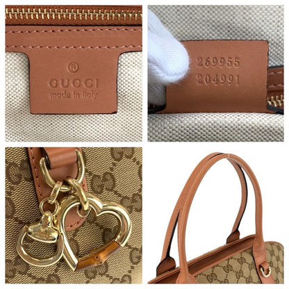 Gucci Horsebit Beige Pink GG Canvas 2-Way Shoulder Bag