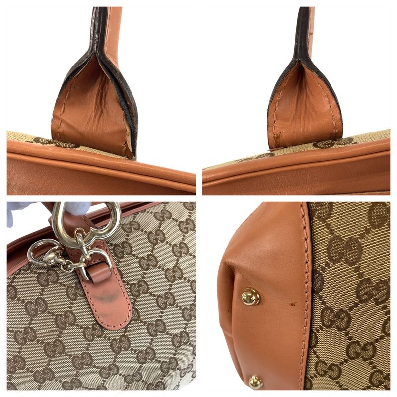 Gucci Horsebit Beige Pink GG Canvas 2-Way Shoulder Bag