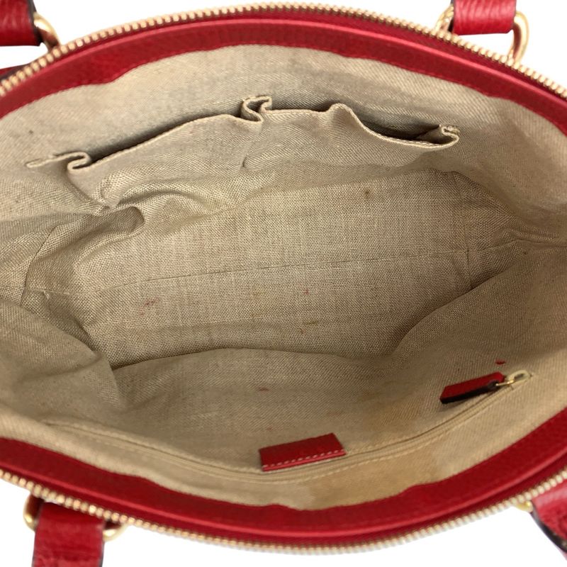 Gucci Interlocking Red Gold Leather Tote