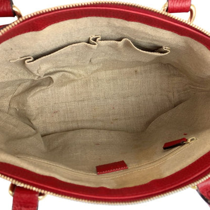 Gucci Interlocking Red Gold Leather Tote
