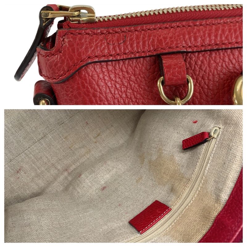 Gucci Interlocking Red Gold Leather Tote