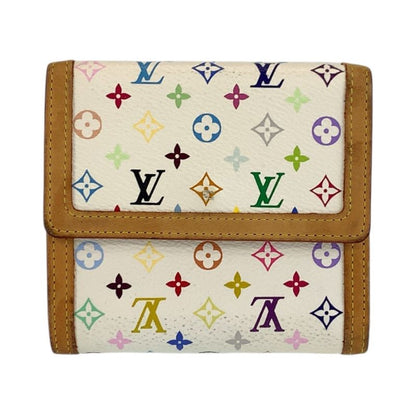 Louis Vuitton Multicolor Porte Monnaie Billets Cult Cles Fold Wallet Compact Bron White