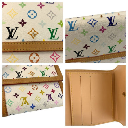 Louis Vuitton Multicolor Porte Monnaie Billets Cult Cles Fold Wallet Compact Bron White