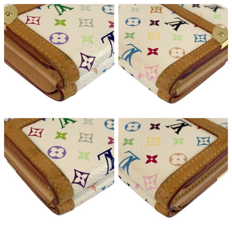 Louis Vuitton Multicolor Porte Monnaie Billets Cult Cles Fold Wallet Compact Bron White