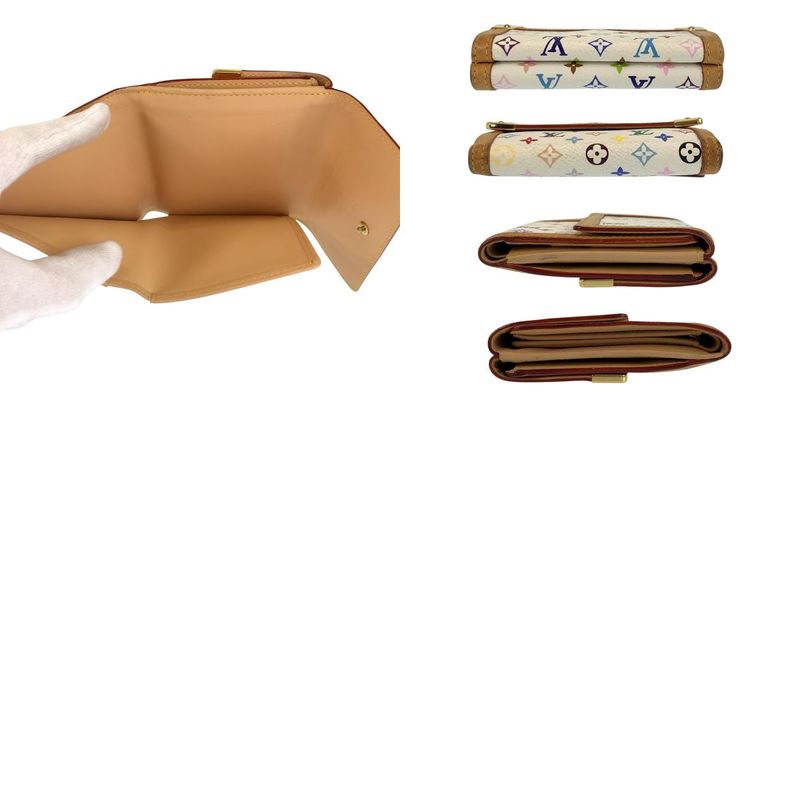 Louis Vuitton Multicolor Porte Monnaie Billets Cult Cles Fold Wallet Compact Bron White
