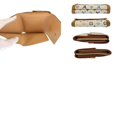 Louis Vuitton Multicolor Porte Monnaie Billets Cult Cles Fold Wallet Compact Bron White