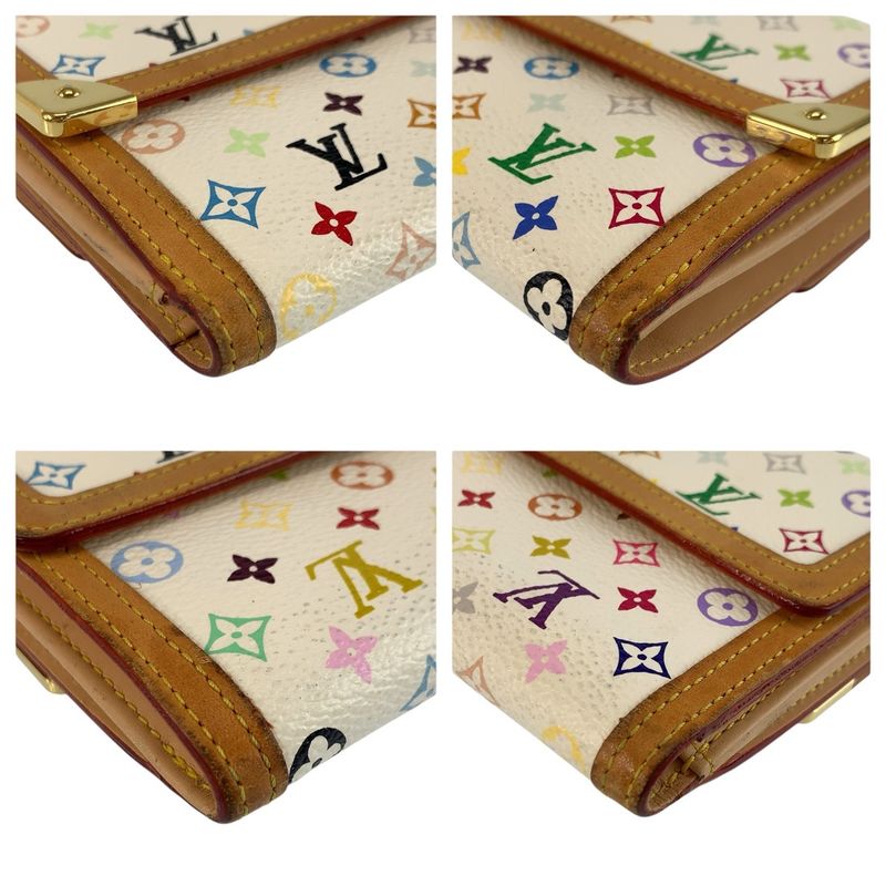 Louis Vuitton Multicolor Porte Monnaie Billets Cult Cles Fold Wallet Compact Bron White