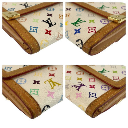 Louis Vuitton Multicolor Porte Monnaie Billets Cult Cles Fold Wallet Compact Bron White