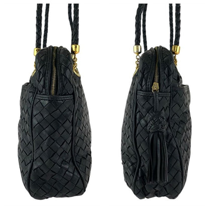 Bottega Veneta Intrecciato Black Gold Shoulder Bag