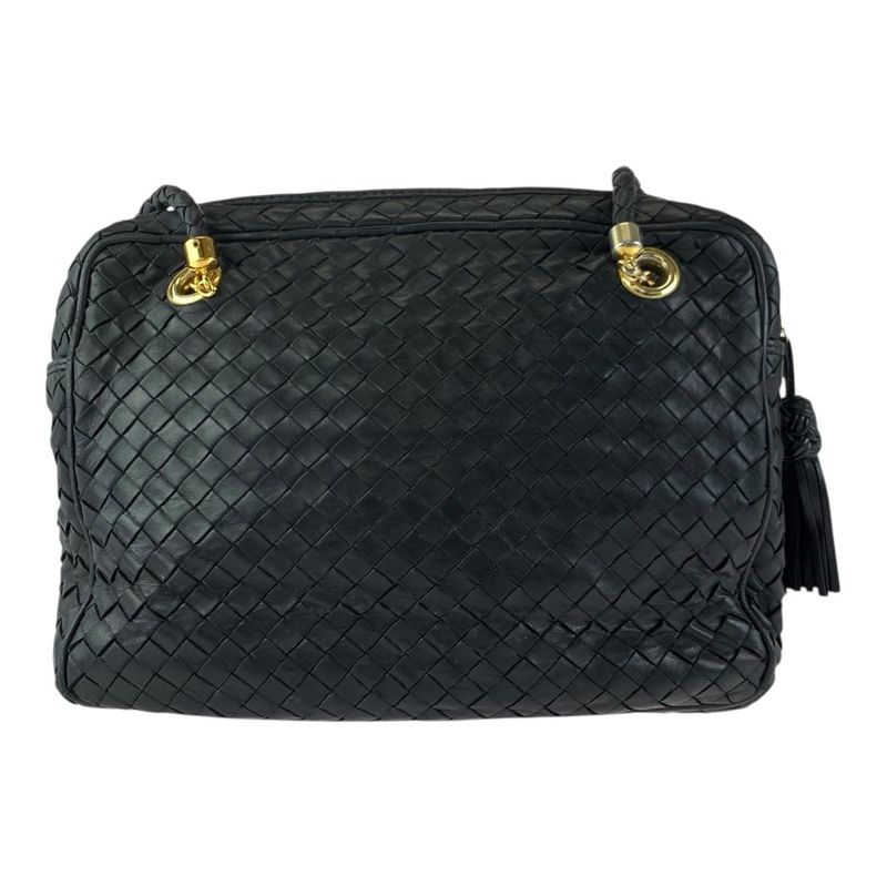 Bottega Veneta Intrecciato Black Gold Shoulder Bag