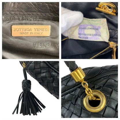 Bottega Veneta Intrecciato Black Gold Shoulder Bag