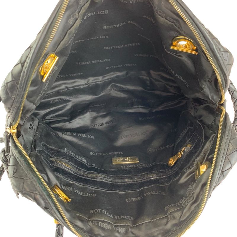 Bottega Veneta Intrecciato Black Gold Shoulder Bag