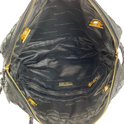 Bottega Veneta Intrecciato Black Gold Shoulder Bag