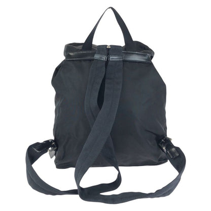 Prada Tessuto Black Silver Nylon Leather Backpack