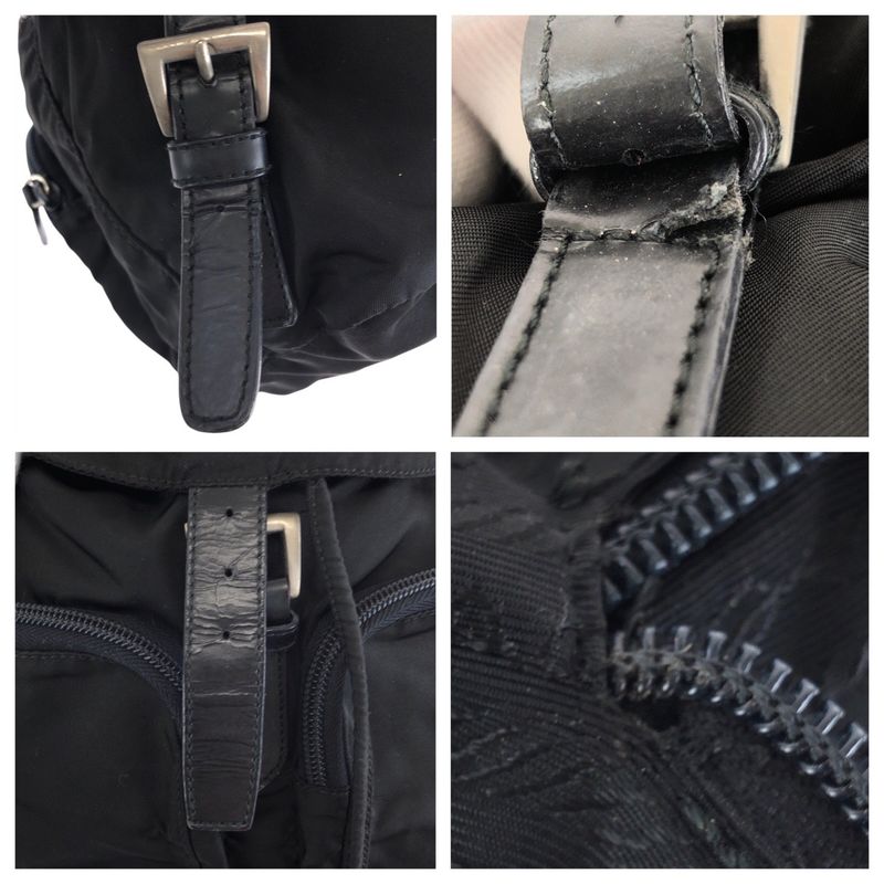 Prada Tessuto Black Silver Nylon Backpack