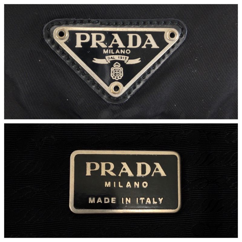 Prada Tessuto Black Silver Nylon Backpack
