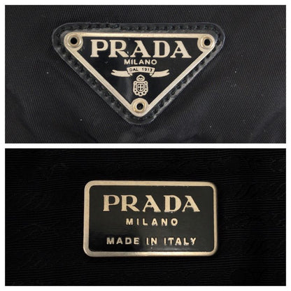 Prada Tessuto Black Silver Nylon Backpack