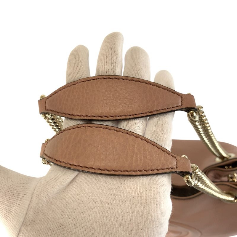 Gucci Soho Interlocking Pink Gold Chain Shoulder Bag Tote