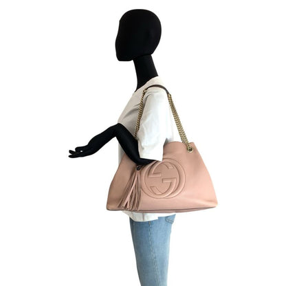 Gucci Soho Interlocking Pink Gold Chain Shoulder Bag Tote