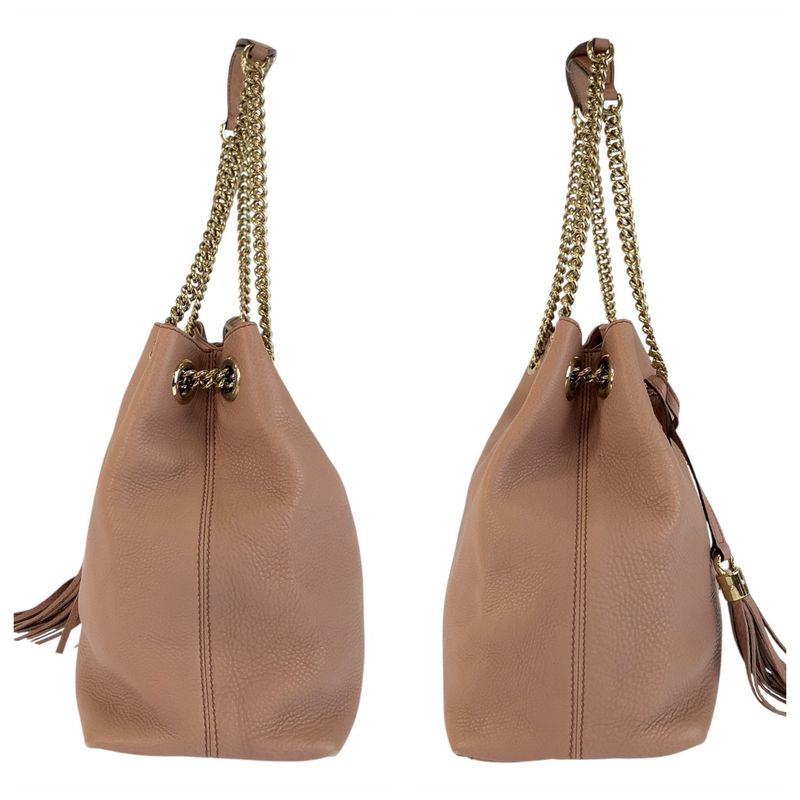 Gucci Soho Interlocking Pink Gold Chain Shoulder Bag Tote