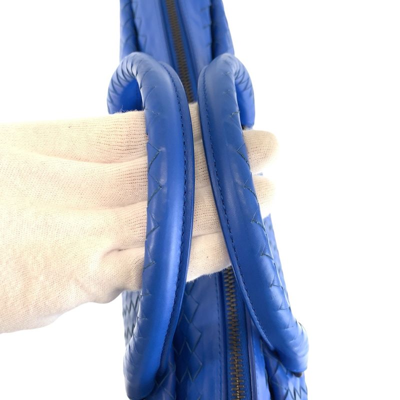 Bottega Veneta Intrecciato Blue Leather Business Bag