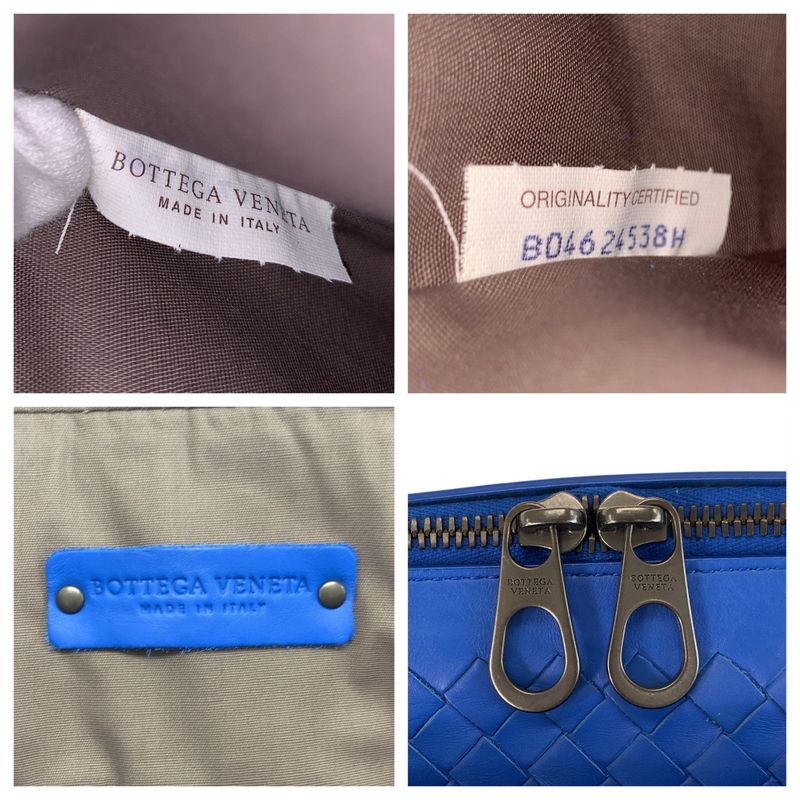 Bottega Veneta Intrecciato Blue Leather Business Bag