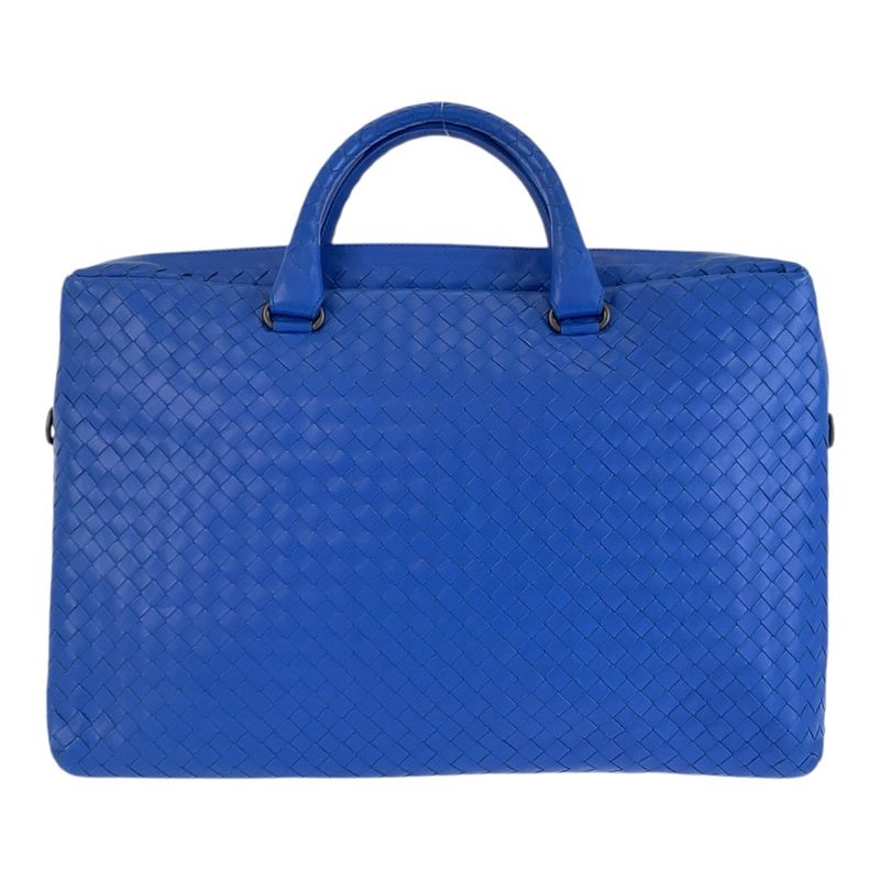 Bottega Veneta Intrecciato Blue Leather Business Bag