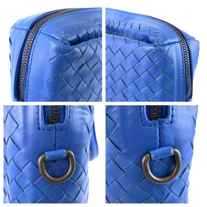 Bottega Veneta Intrecciato Blue Leather Business Bag
