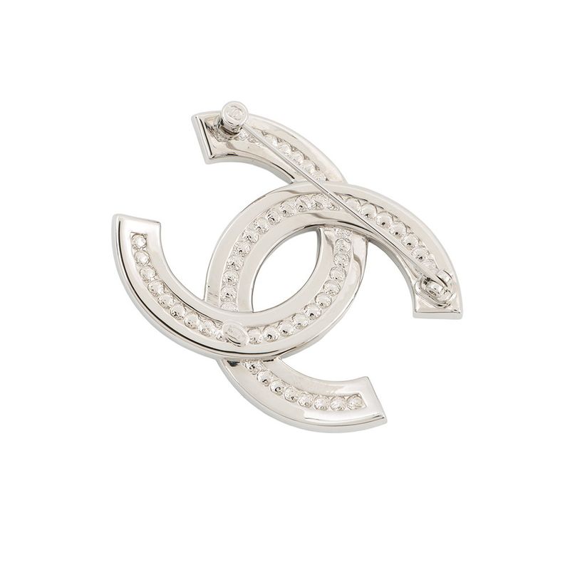 Chanel Brooch CC Logo Rhinestone Faux Pearl