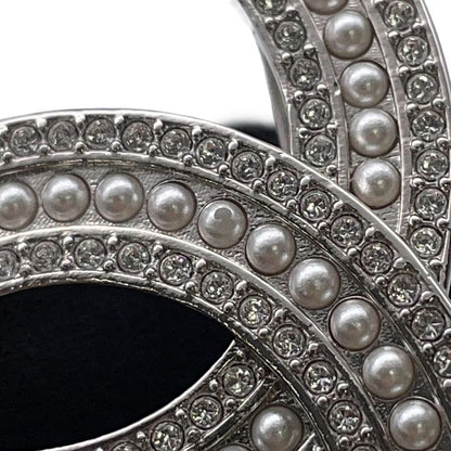 Chanel Brooch CC Logo Rhinestone Faux Pearl