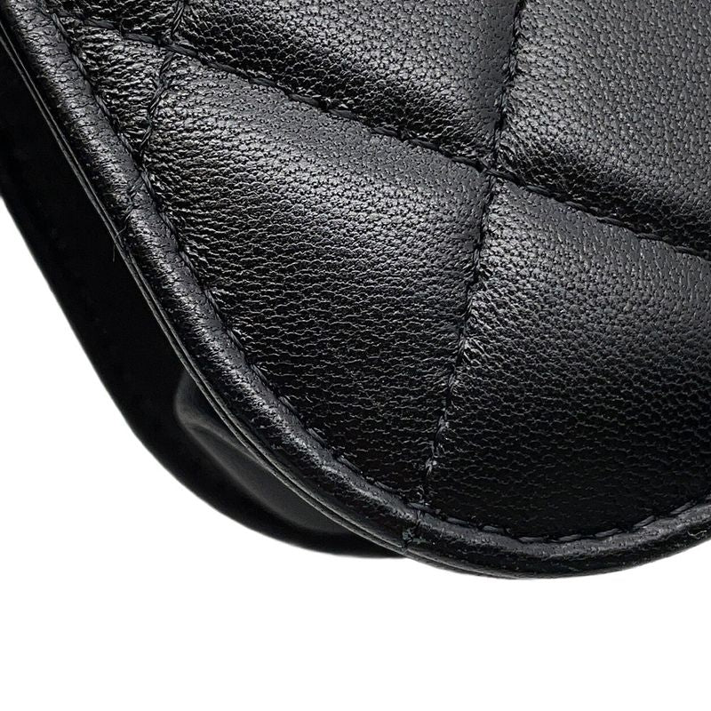 Chanel Chain Shoulder Bag Quilted CC Logo Faux Pearl Lambskin