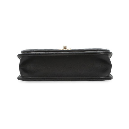 Chanel Chain Shoulder Bag Quilted CC Logo Faux Pearl Lambskin