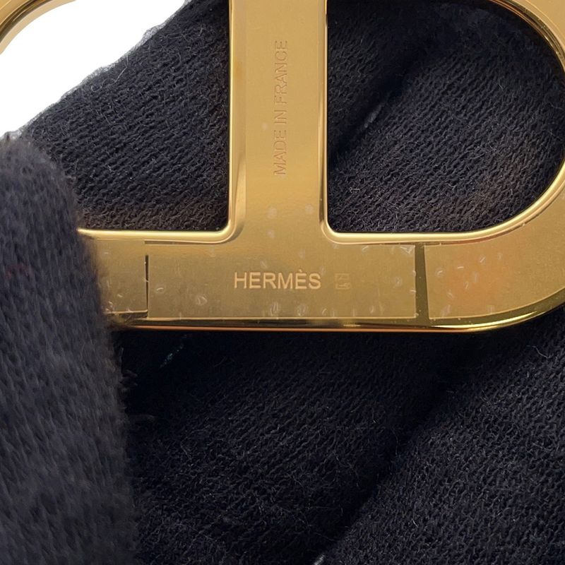 Hermes Brooch Chaine D'ancre Ethane Silver Epsom