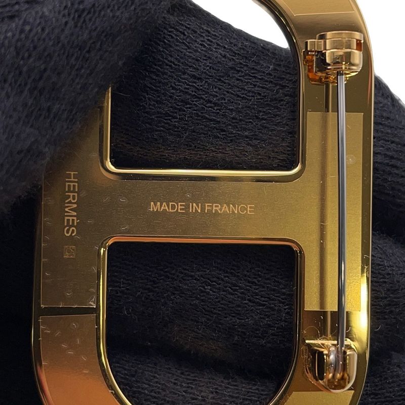 Hermes Brooch Chaine D'ancre Ethane Silver Epsom