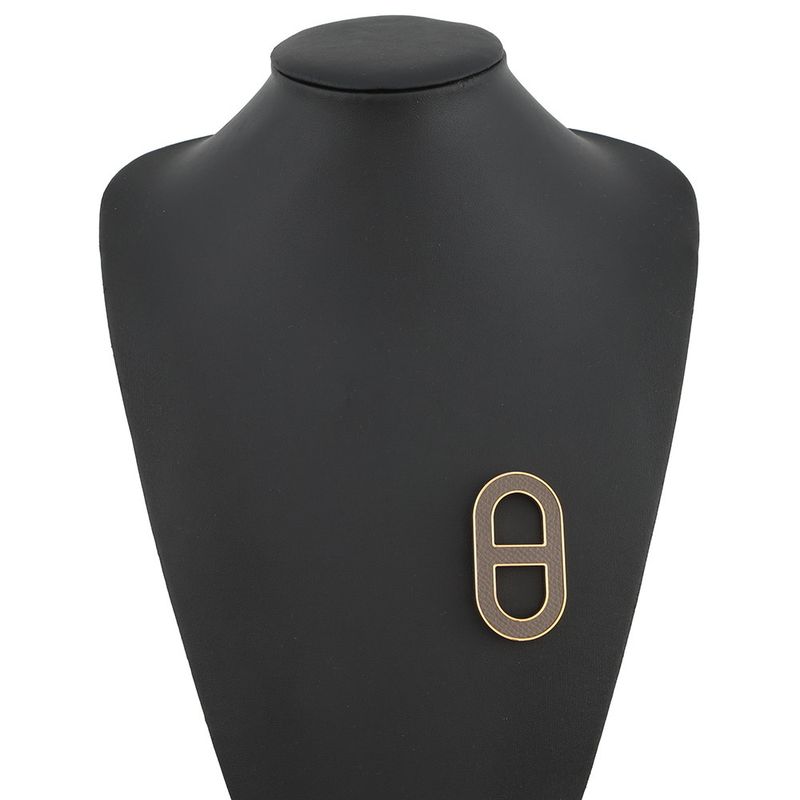 Hermes Brooch Chaine D'ancre Ethane Silver Epsom