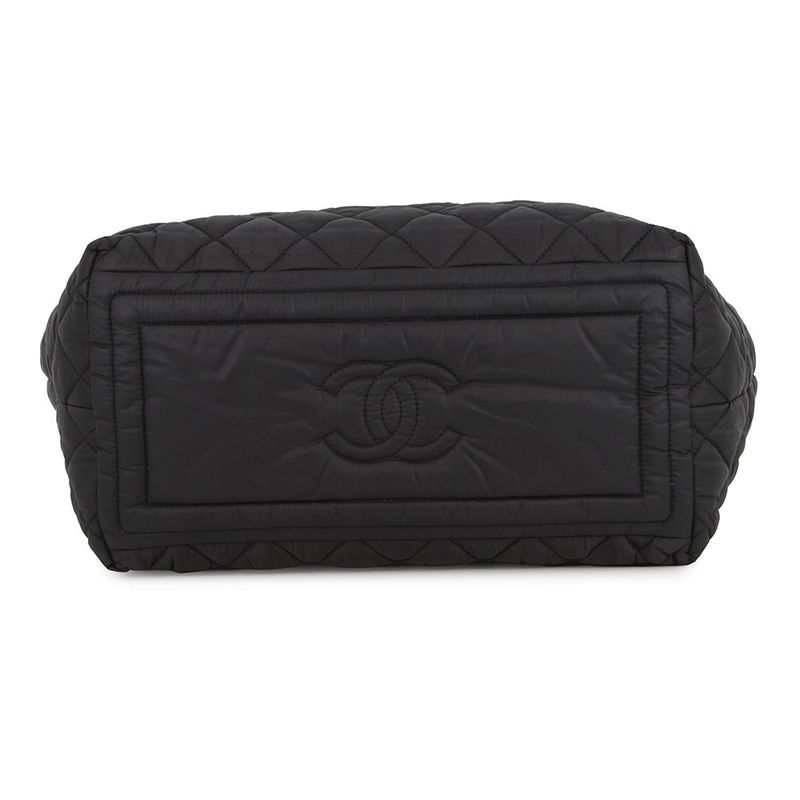 Chanel Tote CC Logo Quilted Small PM Nylon Black