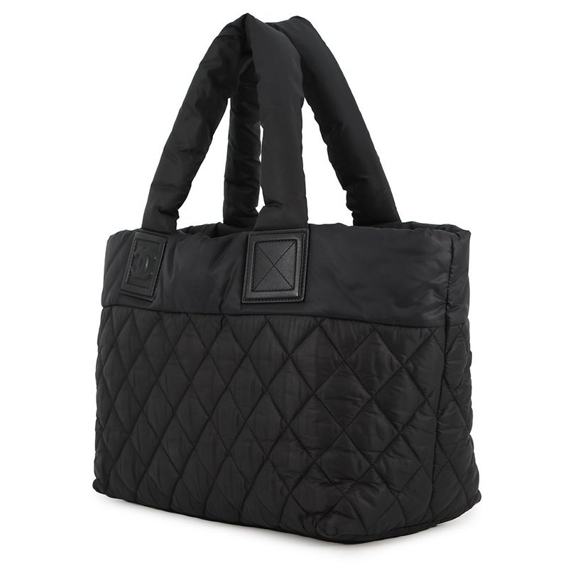Chanel Tote CC Logo Quilted Small PM Nylon Black