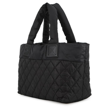 Chanel Tote CC Logo Quilted Small PM Nylon Black