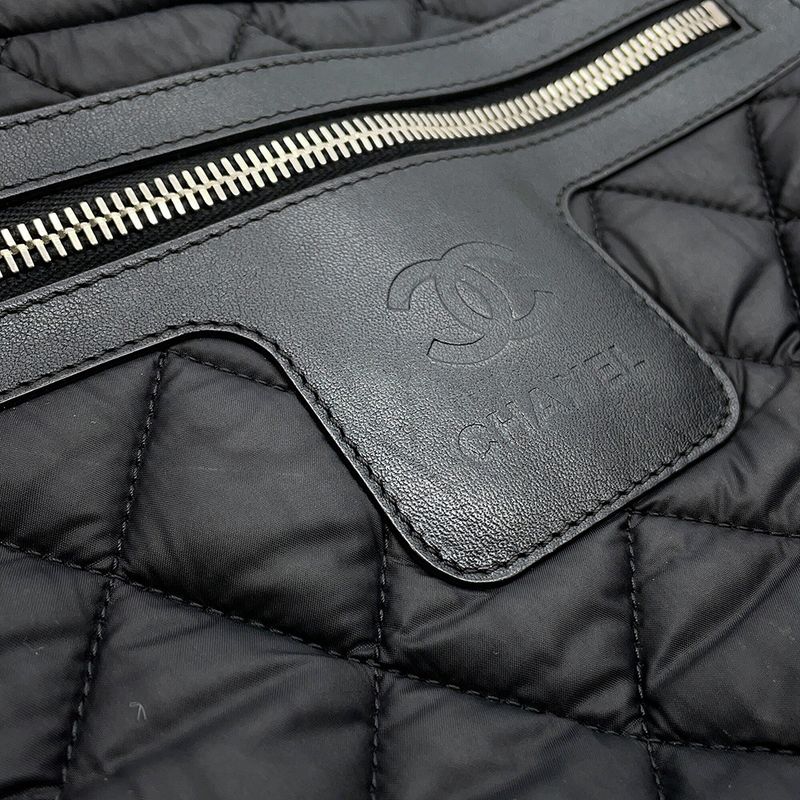 Chanel Tote CC Logo Quilted Small PM Nylon Black
