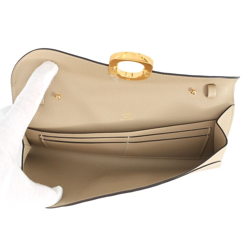 Hermes Wallet Chaine D'ancre to Go Trench Gold Epsom