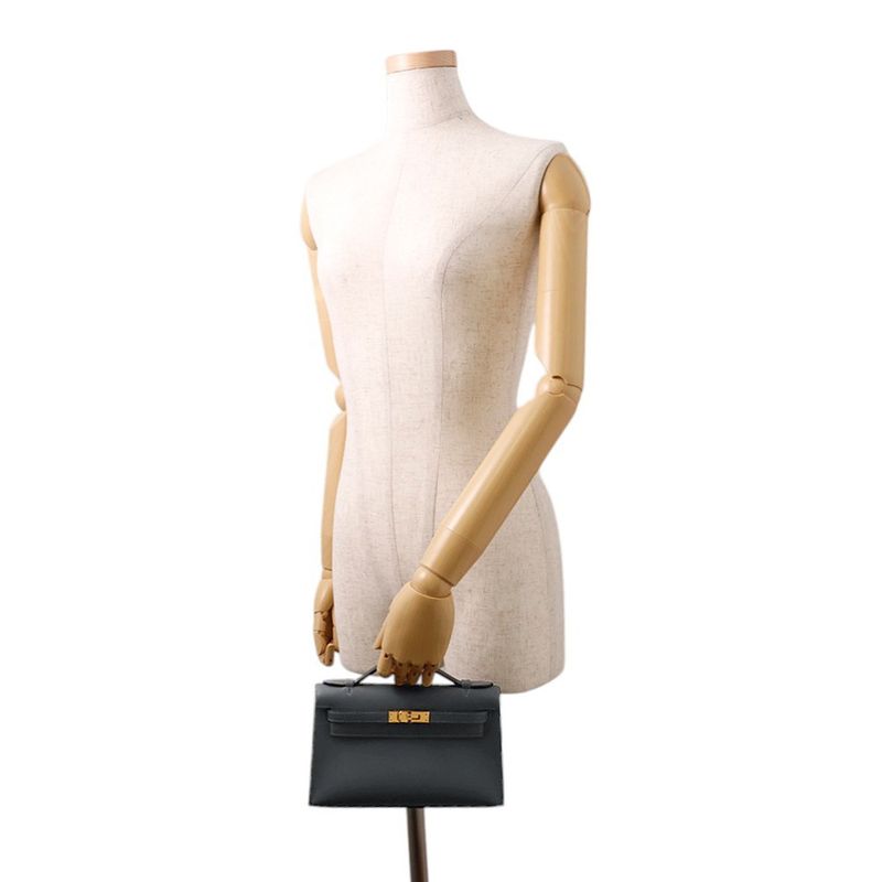 Hermes Handbag Pochette Kelly Grimisty Gold Swift