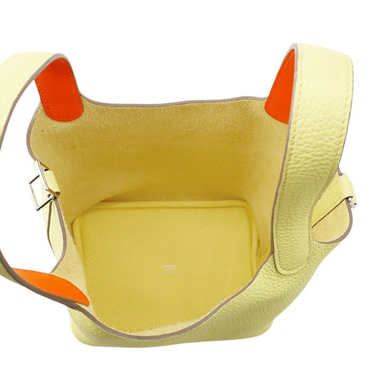 Hermes Handbag Picotin Lock PM Eclat Limoncello Orange Minien Silver Limoncello Minian