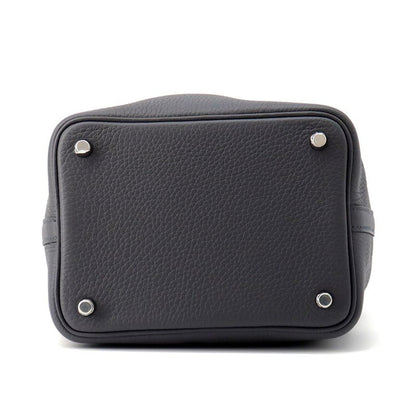 Hermes Handbag Picotin Lock PM Ardoise Silver Taurillon Clemence