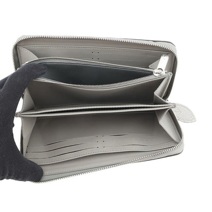 Louis Vuitton Wallet Monogram Mahina Zippy Metallic Gray