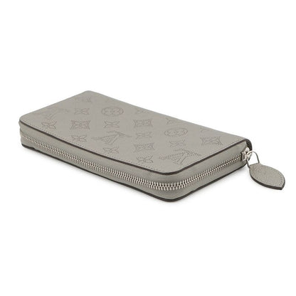Louis Vuitton Wallet Monogram Mahina Zippy Metallic Gray