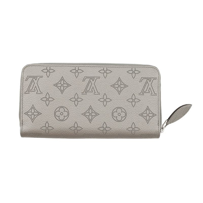 Louis Vuitton Wallet Monogram Mahina Zippy Metallic Gray