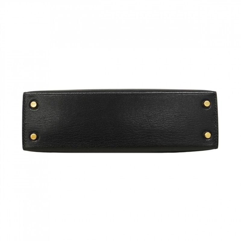 Hermes Handbag Mini Kelly 2 Chevre Black Gold 2-Way Bag