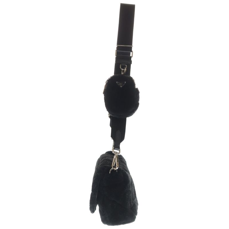 Prada Quilted Sheepfa Shoulder Bag Card