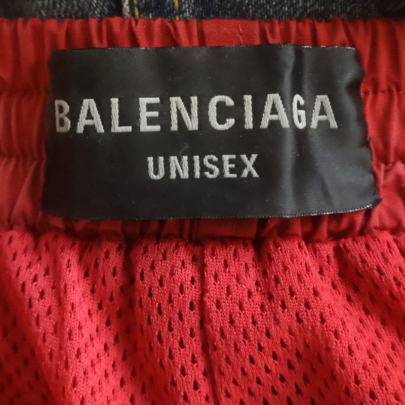 Balenciaga Layered Denim Pants Red Indigo